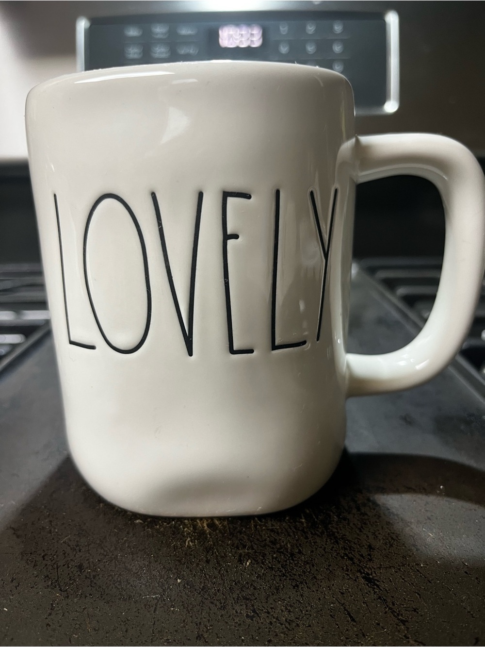 New “Lovely” White Ceramic Mug by Rae Dunn